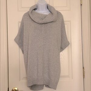 Gray Cowlneck Poncho-Tunic Sweater